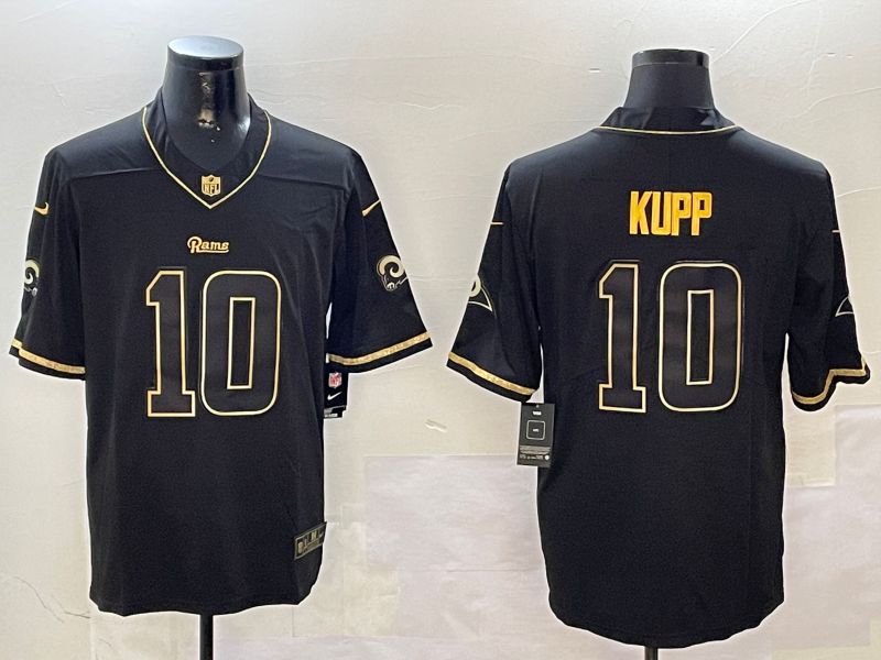 Men Los Angeles Rams #10 Kupp Black Gold Throwback 2024 Nike Limited NFL Jersey style 1->los angeles rams->NFL Jersey